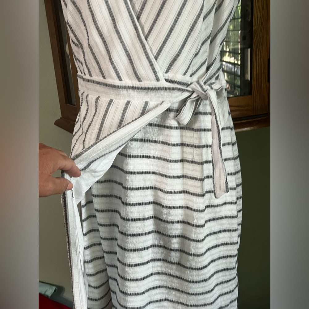 Hutch White and Black Striped Wrap Dress - Picture 4 of 8